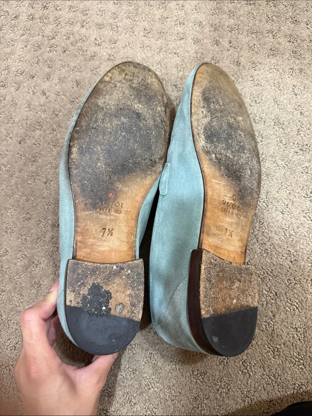 Men's Suede Gucci Bit Loafers